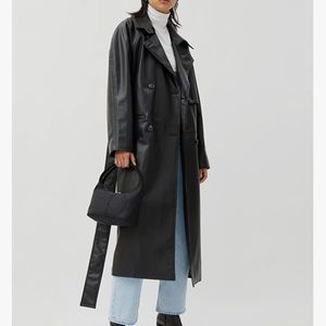 True Vintage 100% Leather Trench Coat